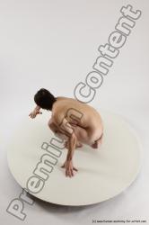 Nude Man White Slim Short Brown Sitting poses - ALL Sitting poses - on knees Multi angles poses Realistic